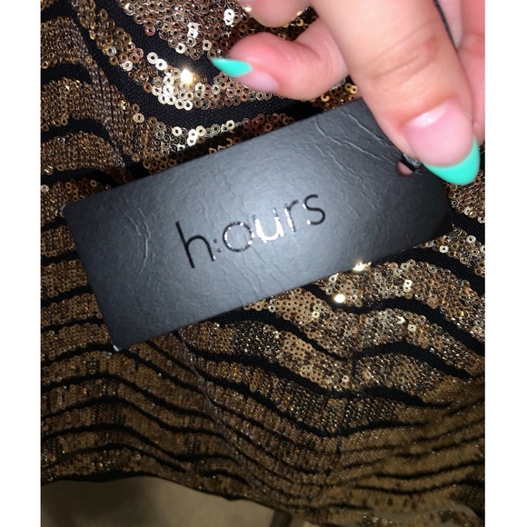 H:ours Gemma Mini Skirt in Gold NWT - Picture 11 of 12